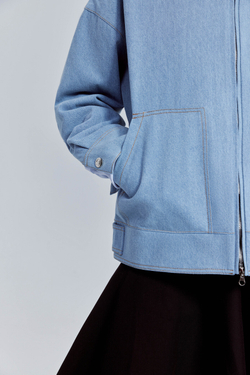 Куртка из денима с вельветовым воротником