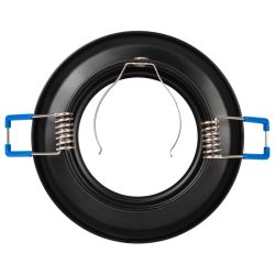 Встраиваемый светильник алюминиевый ЭРА KL107 BK/SL MR16 GU5.3 черный серебро | Алюминиевые встраиваемые светильники