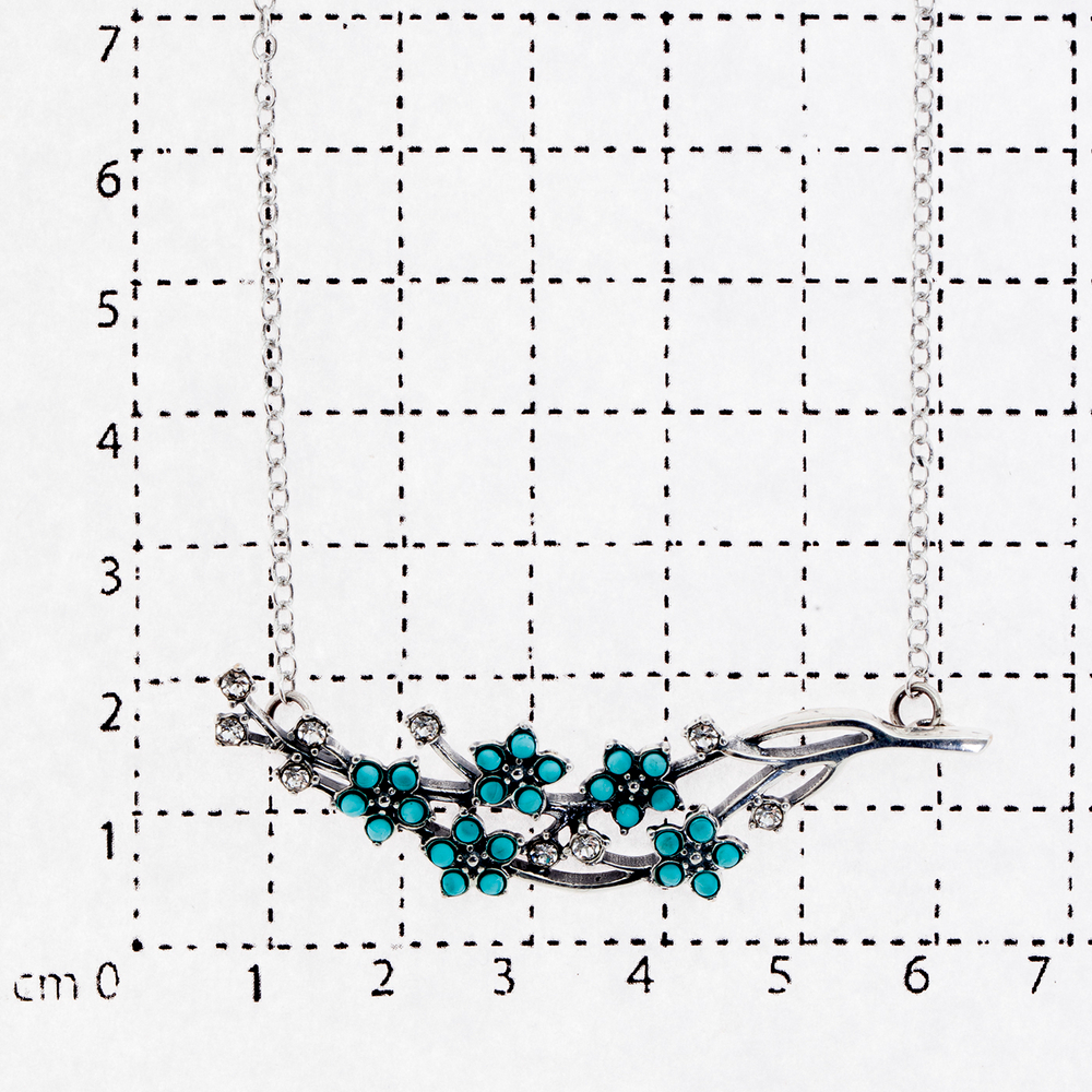 "Элэна" колье в серебряном покрытии из коллекции "Бирюзовый сад" от Jenavi с замком карабин