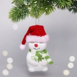Елочная игрушка «Зимний снеговик» 6*6*11 см, зеленый