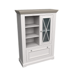 Комод «Форест» 2 двери и полки белый воск/антрацит