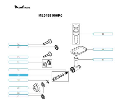 Шнек мясорубки Moulinex MS-651328