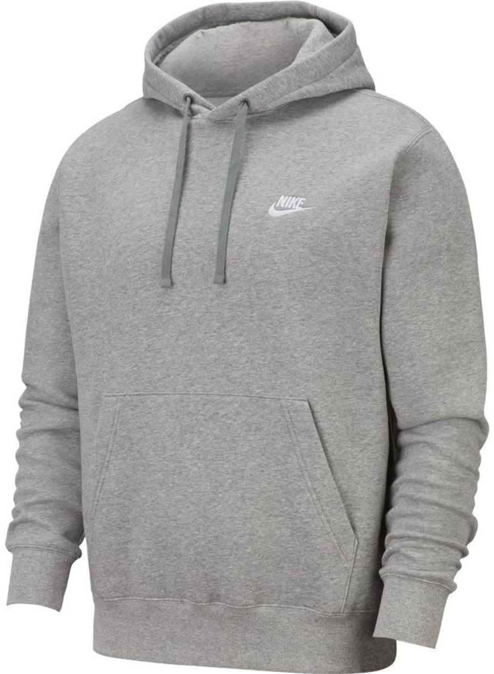 Мужская теннисная кофта Nike Sportswear Club Hoodie PO BB - grey heather/matte silver/white
