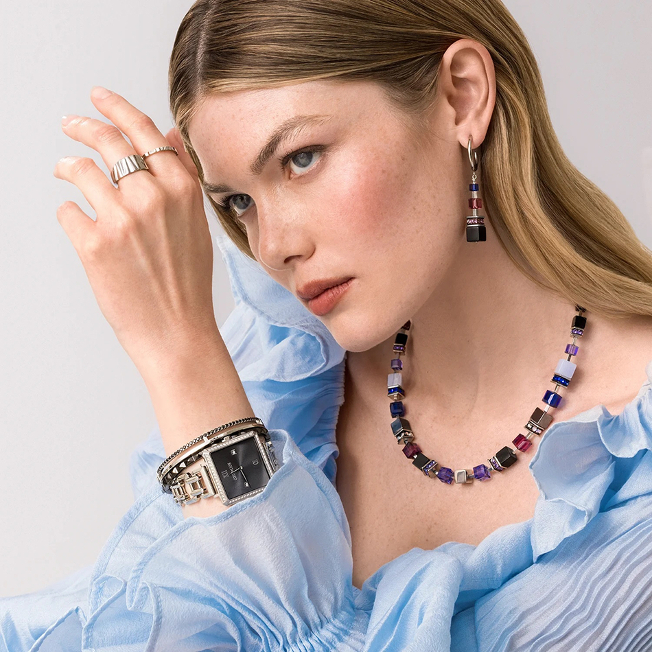 Серьги Coeur de Lion Blue-Purple 3039/21-0708