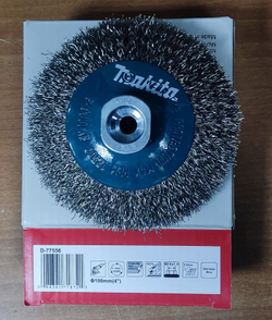Щетка проволочная конусная Makita D-77556 (100мм, 0.3мм, M10x1.5)
