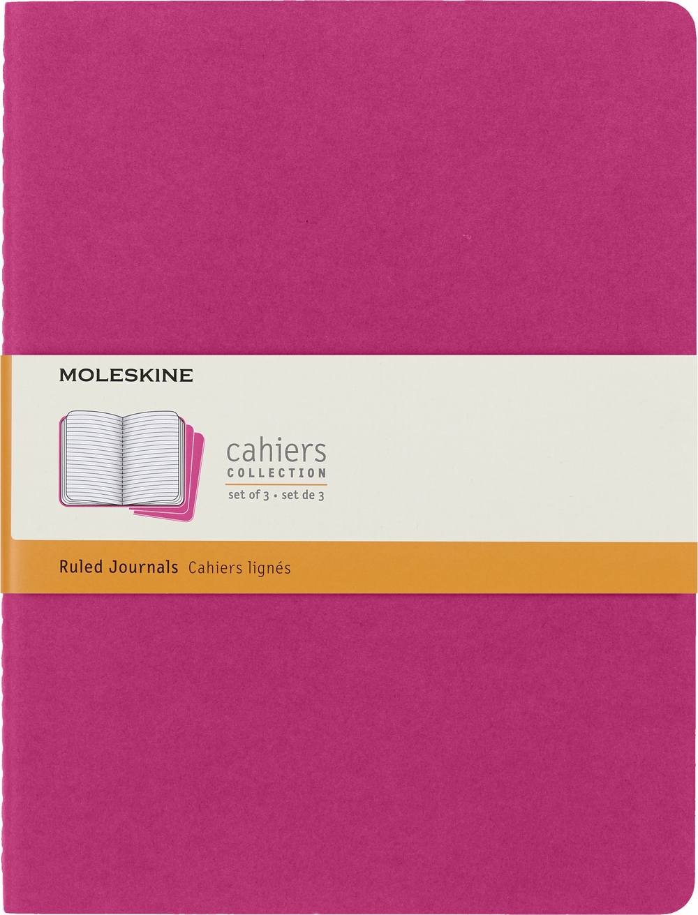 Блокнот Moleskine Cahier Journal (CH021D17) 190х250мм обложка картон 120стр. линейка розовый неон (3шт)