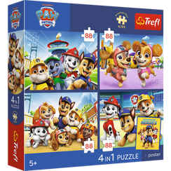Pazl \ Puzzle \ Пазлы Puzzles - "4x88" - Trefl Premium Plus Kids - Dog Guard / Viacom PAW Patrol