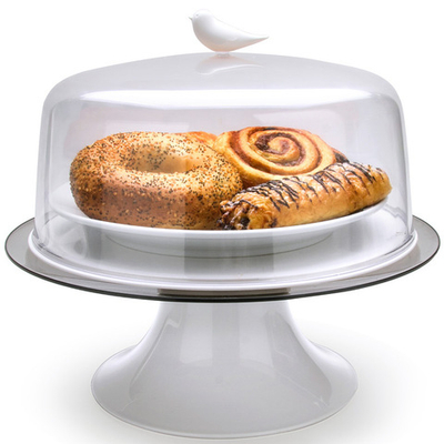 Тортовница sparrow, белый декор