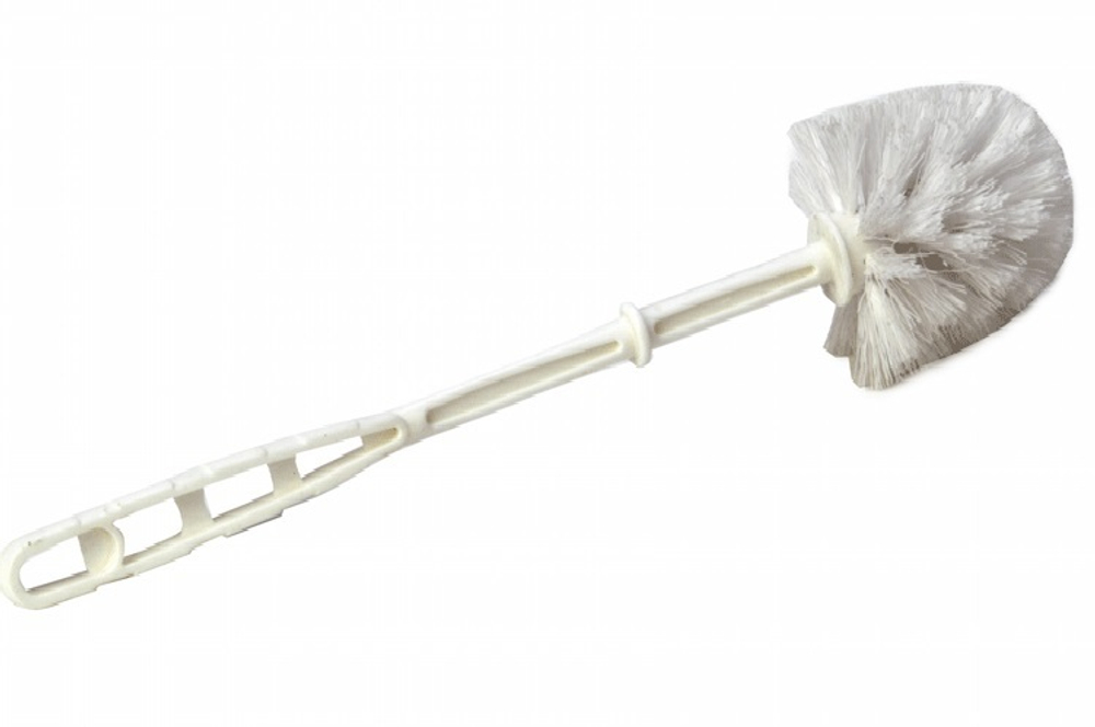 Ершик для унитаза с подставкой пластик белый Любаша