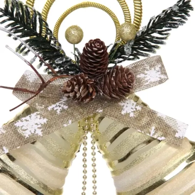 Украшение новогоднее «Сияние колоколов» 43*25 см, Золото/Белый