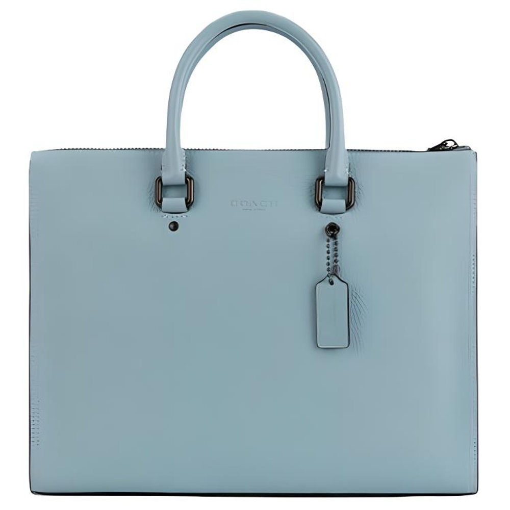 COACH Gotham Cow Leather Laptop Bag, Handbag, Shoulder Bag, Crossbody Bag, Briefcase Large Unisex Haze Blue