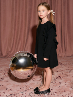 Платье с длинным рукавом Mjölk Black, с воланом