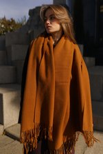 Шарф-палантин горчичный