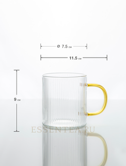 Чашка стеклянная с ручкой "Мейли" 250 мл