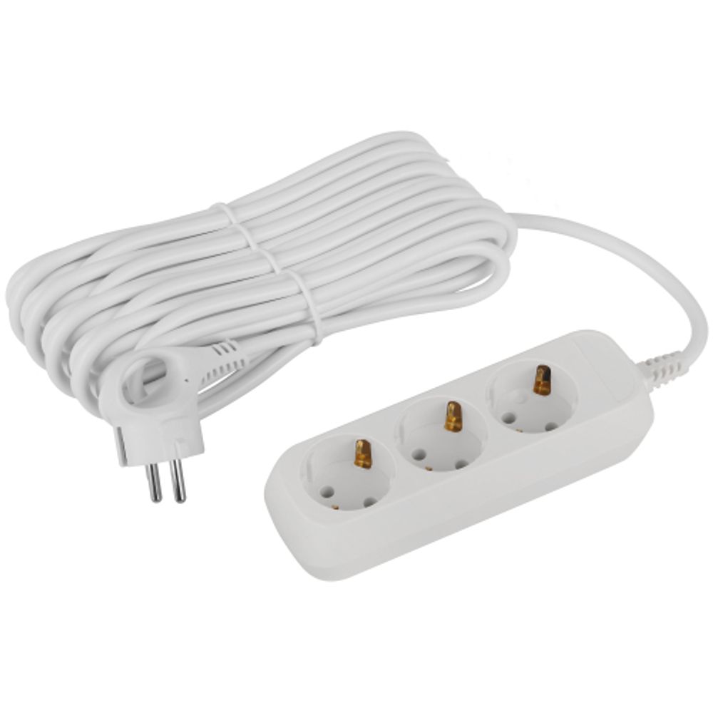 Удлинитель электрический ЭРА UDL-16-3100-E Greenline 3 розетки с заземлением 10м ПВС 3x1мм2