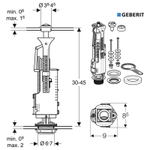 136.909.21.2 Сливной механизм унитазов Geberit Type 240