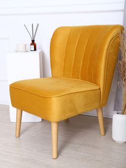 Кресло "Donatello" антивандальный велюр горчичный/натурал