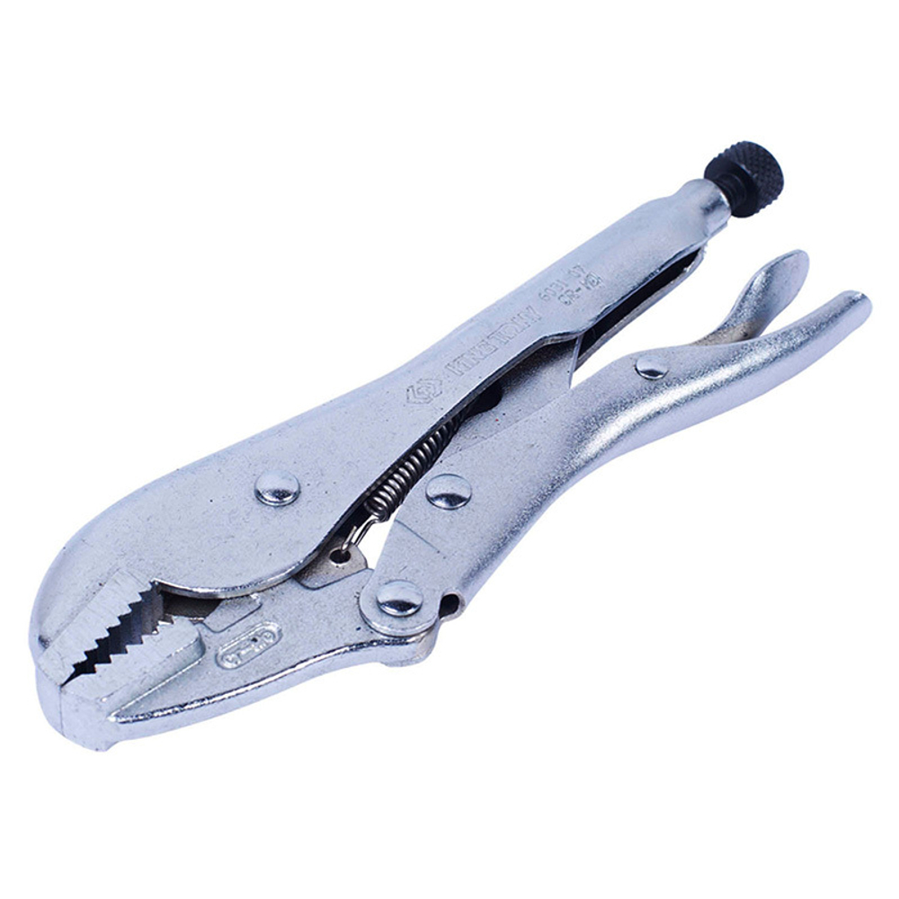 KING TONY (6031-07) Зажим с фиксатором 185 мм, с прямыми губками