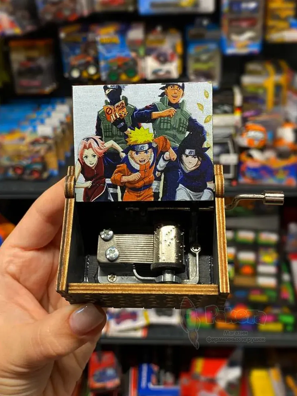 Музыкальная шкатулка детская Наруто Саске Naruto деревянная