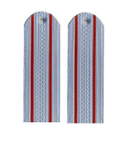 Погоны серо-голубые без канта 2 красных просвета Полиция (на пластике)