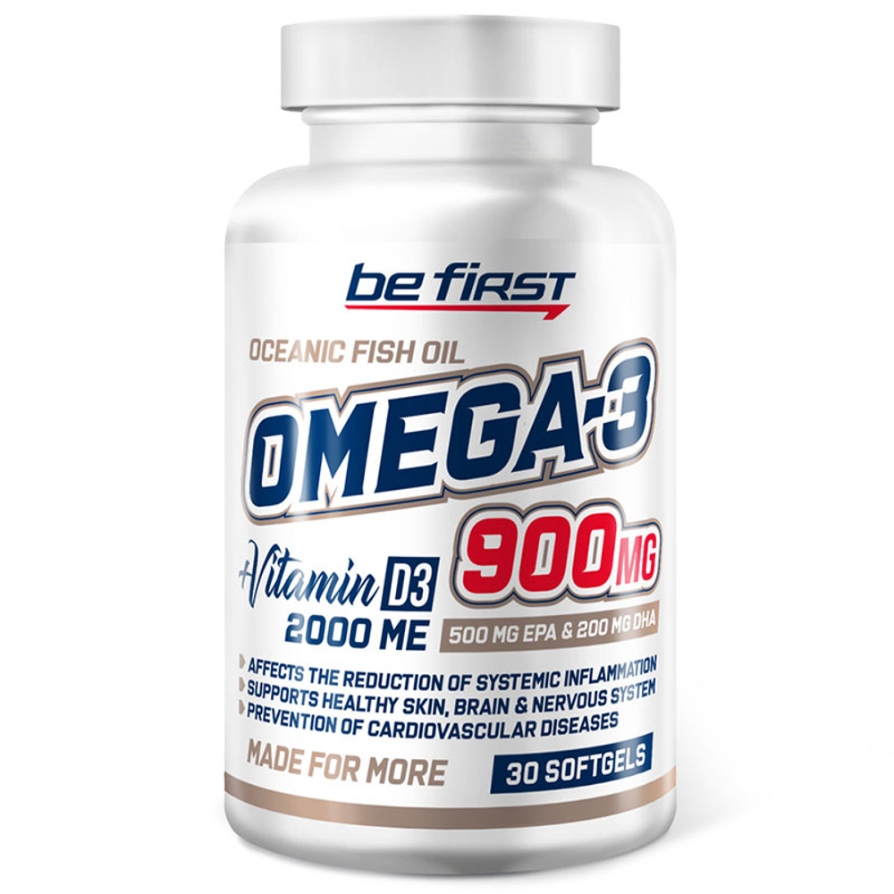 Be First Omega-3 900 мг. + Vitamin D3 2000 IU (30 капс.) [M]