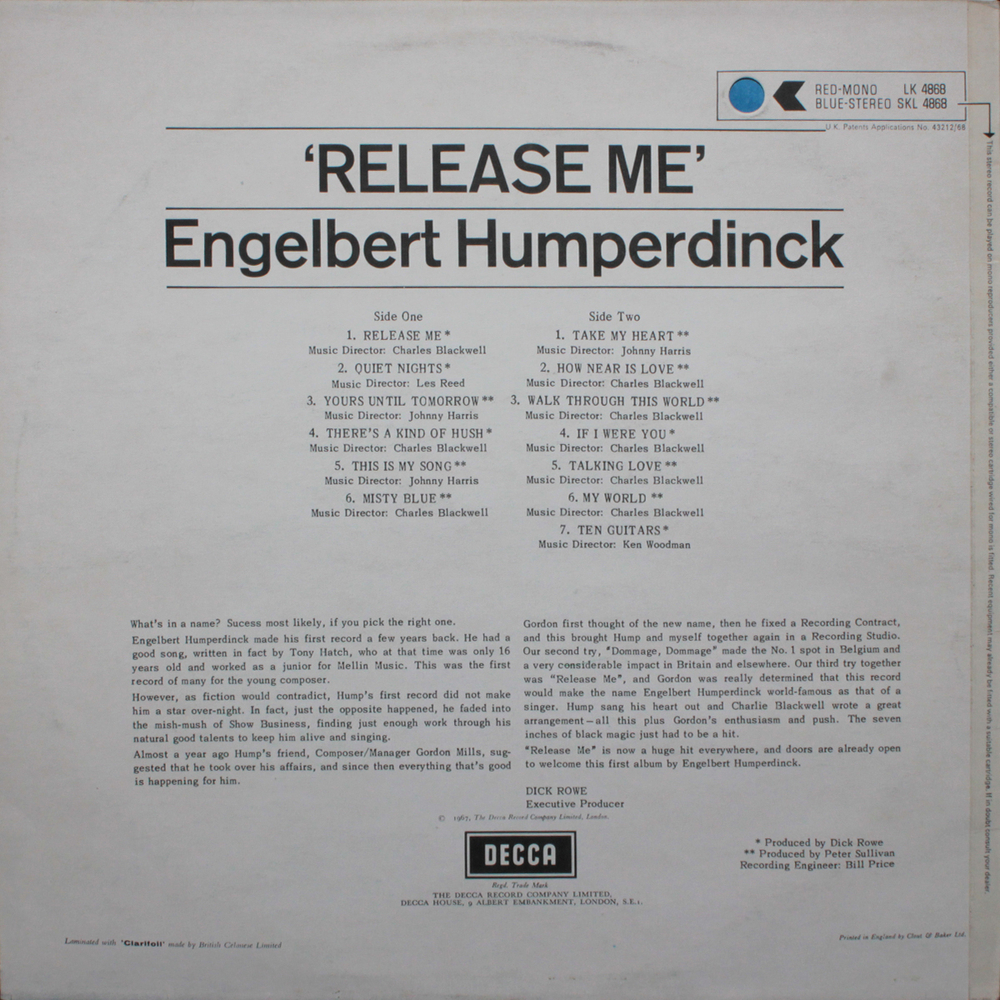 Engelbert Humperdinck / Release Me (LP)