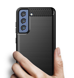 Мягкий чехол для смартфона Samsung Galaxy S21 FE с 2021 года, серии Carbon от Caseport