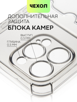 Чехол BROSCORP для Apple iPhone 15 Pro Max (арт.IP15PROMAX-HARD-TPU-POCKET-GREY )