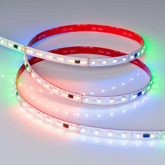 Светодиодная лента Arlight Бегущий огонь 6W/m 60Led/m 5060/2835SMD разноцветный/теплый белый 5M SPI-BA120-12mm 24V RGBW-Warm-PX6-BPT 040620