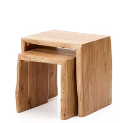 Комплект из 2 столиков Lomiri из массива акации 50x42/34x42 см