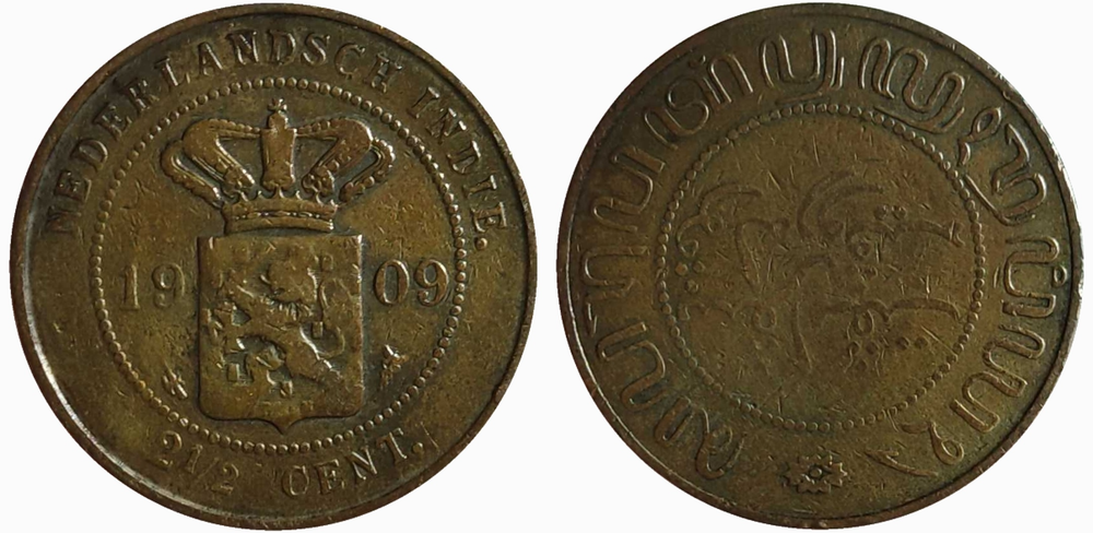 Голландская Ост-Индия 2,5 цента, 1909 VF