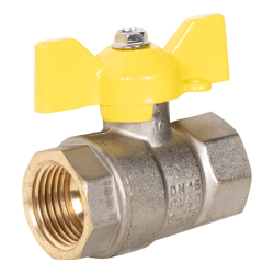 Кран шаровой латунный LD Pride 47.15.В-В.Б GAS (бабочка)