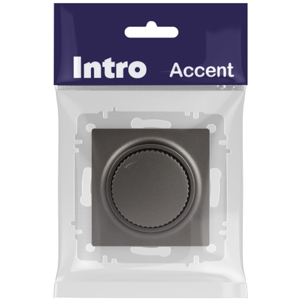 Светорегулятор Intro Accent 6-401-07 поворотный, 600Вт 230В, IP20, СУ, графит | 