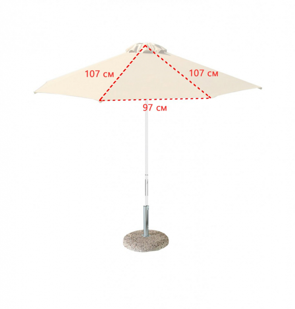 Зонт пляжный профессиональный Ø2.5 м Theumbrela Semsiye Evi Kiwi Clips, белый, тортора