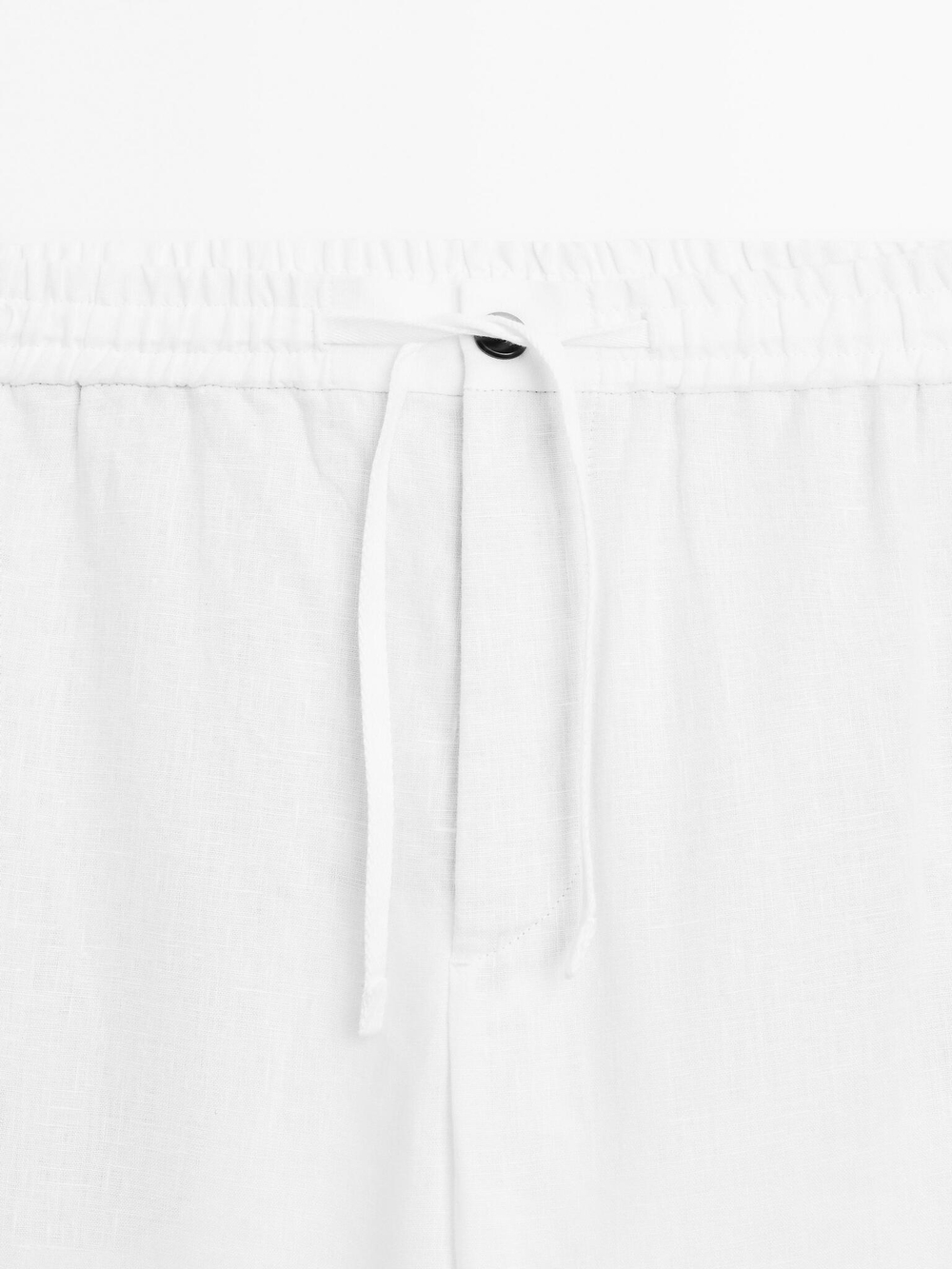 Massimo Dutti Брюки-джоггеры из 100% льна, белый