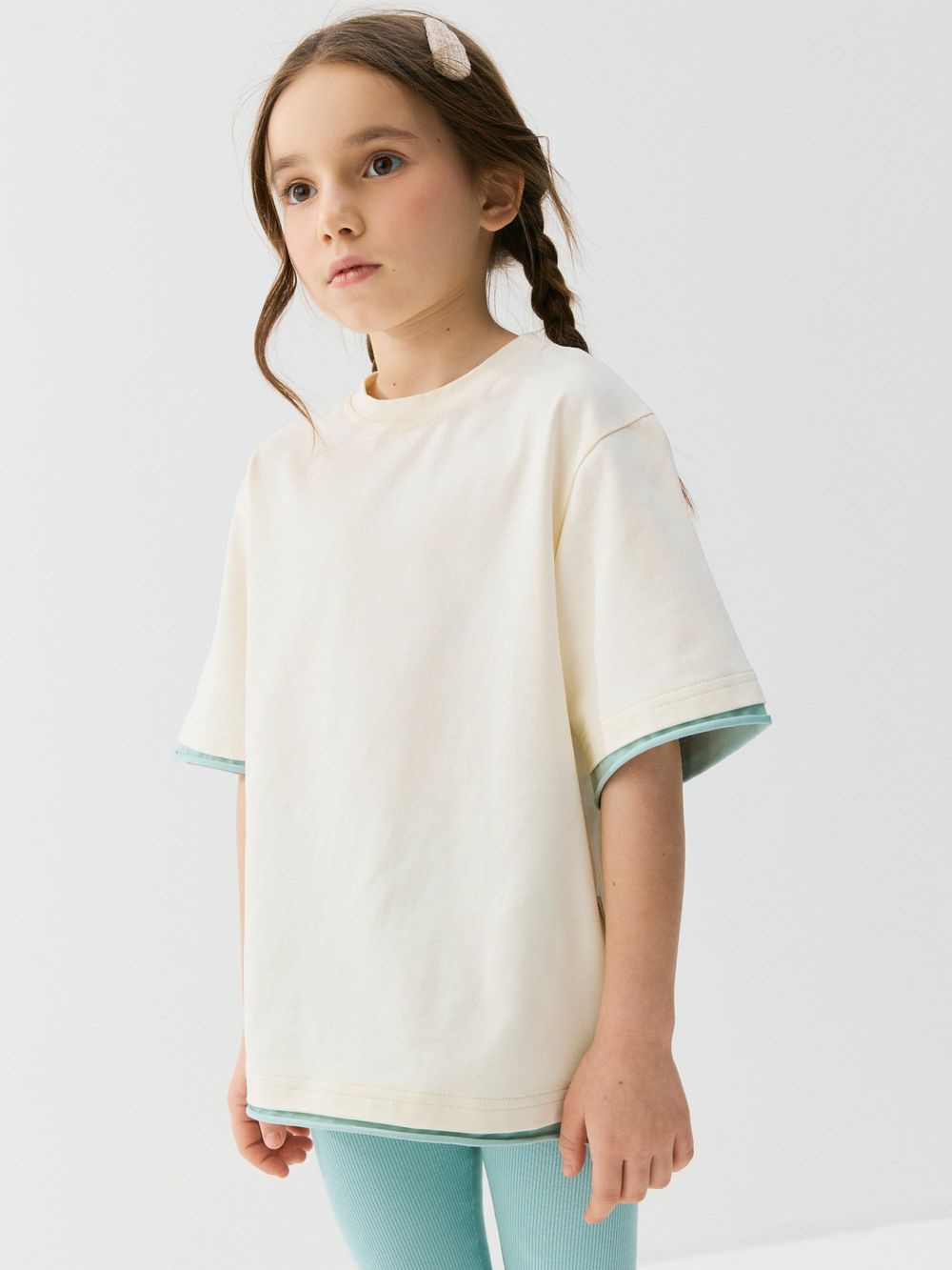 Футболка оверсайз "Тофу" с контрастной отделкой