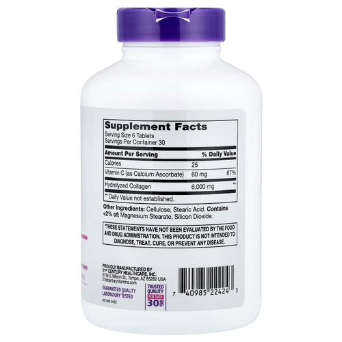 21st Century, Super Collagen, коллаген с витамином C, 180 таблеток
