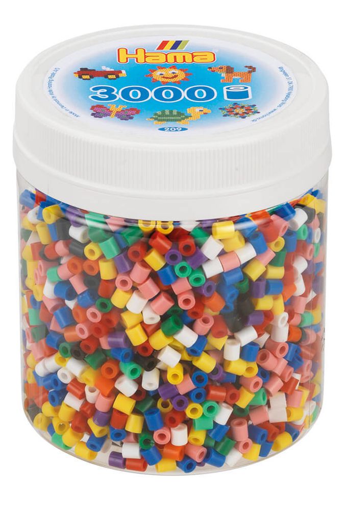 Hama Бусинки для термомозаики Midi микс, 3000 шт. (209-00)