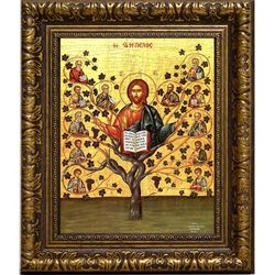 Спас Древо Жизни. Икона на холсте.