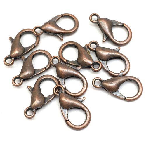Замок лобстер 12х6 мм, медь (10 шт)