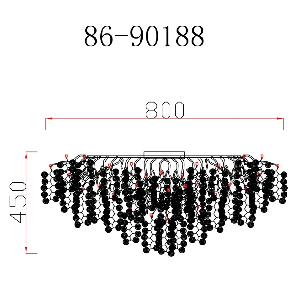 86-90188 Люстра Тенера (Tenera) круглая золото d80*h40см