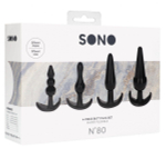 Набор из 4 черных анальных пробок N80 4-Piece Butt Plug Set (Цвет: черный)