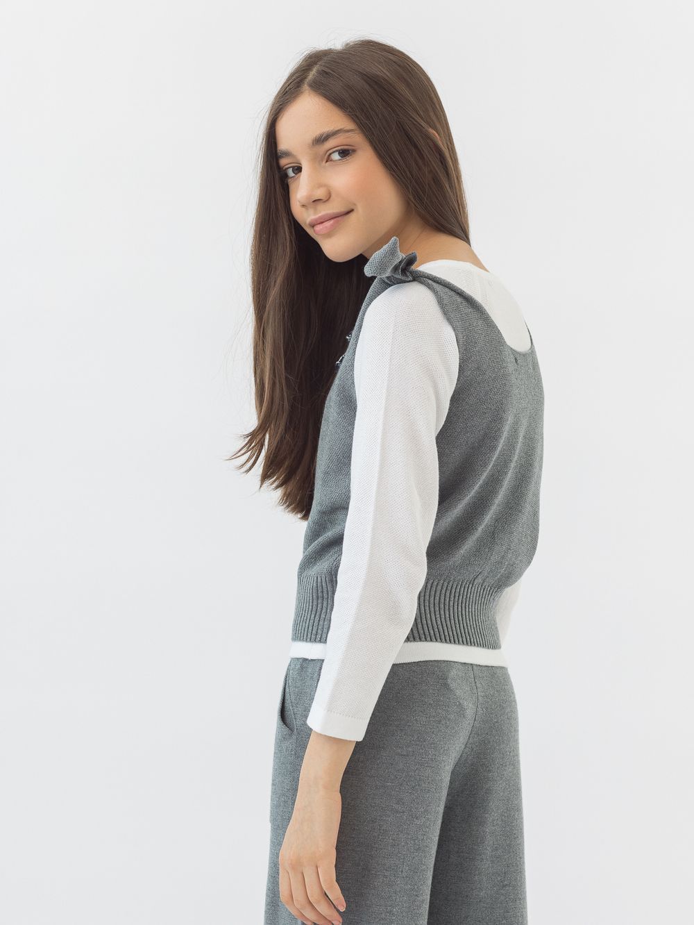 Жилет серый для девочки арт. АТ931