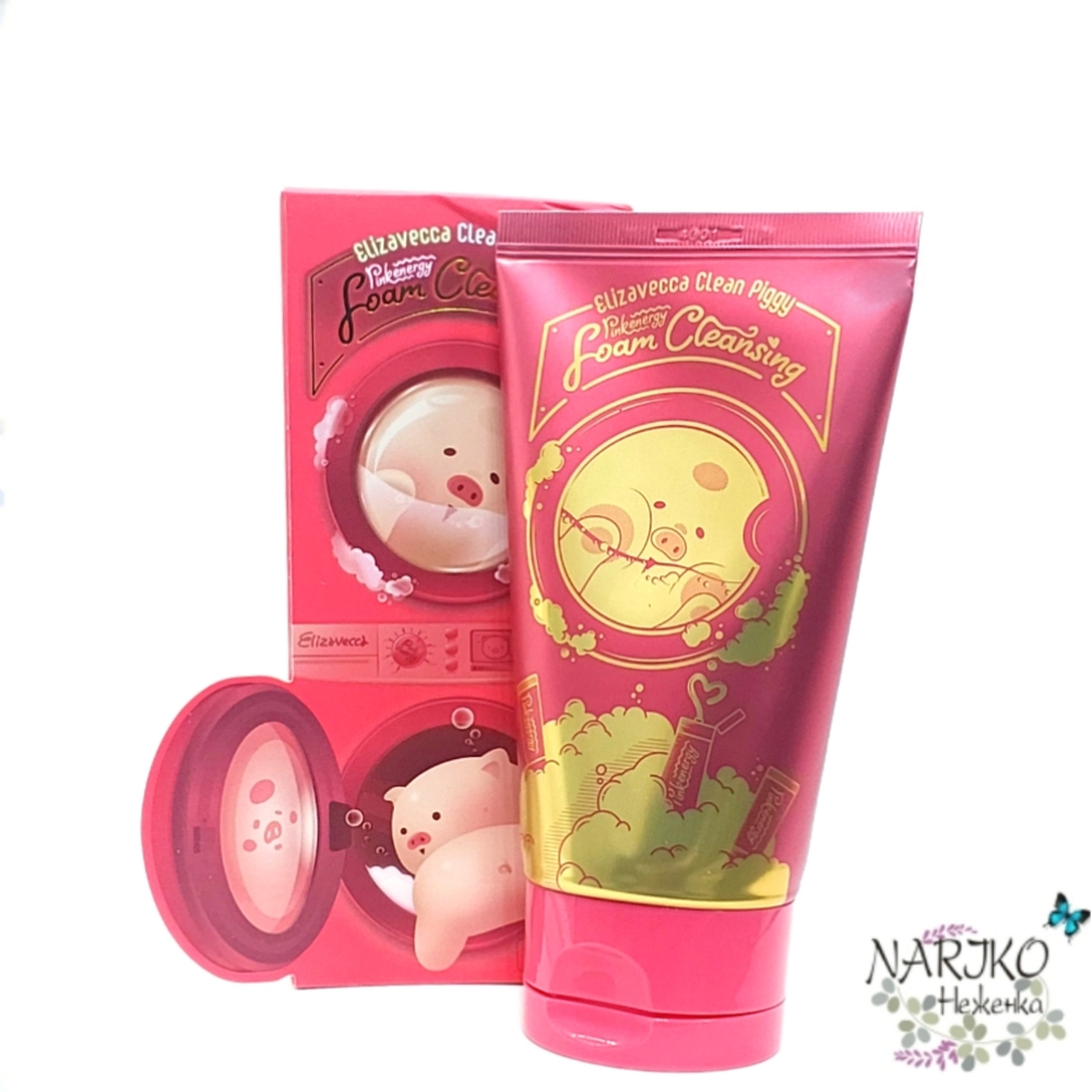 Пенка для умывания ягодная Elizavecca Clean Piggy Pinkenergy Foam Cleansing, 120 мл.