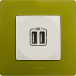 Розетка USB тип А / тип А 3000мА 15Вт - белый ETIKA Legrand