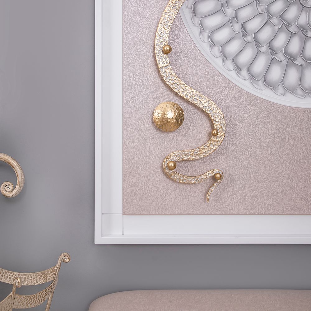 Вешалка настенная Heri 2 Белый Айвори Мраморное золото