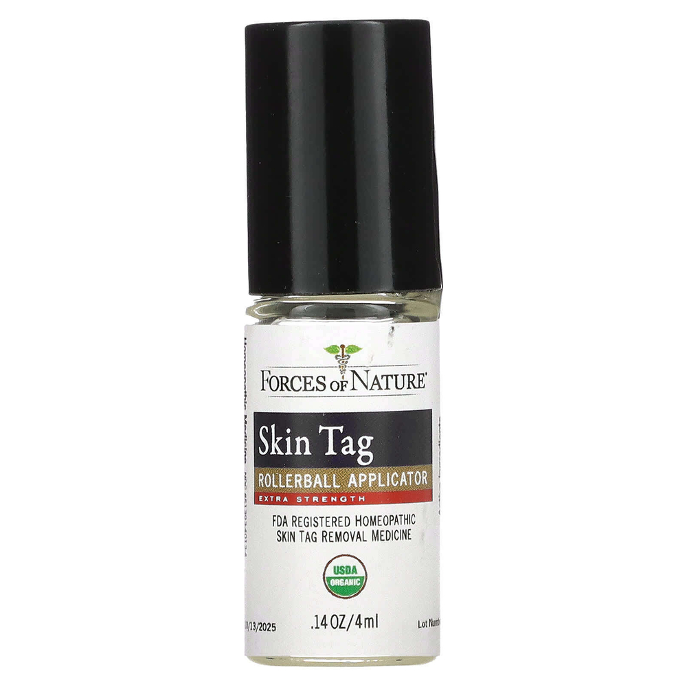 Forces of Nature, Skin Tag Roll-On, органическое растительное лекарство, повышенная сила действия, 4 мл (0,14 жидк. Унции)