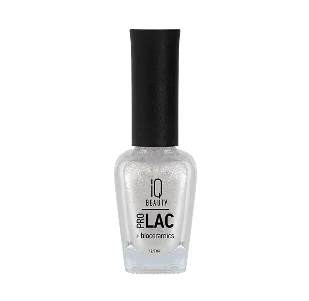 IQ BEAUTY Лак для ногтей профессиональный укрепляющий с биокерамикой #060, 12.5 мл Серебряный с шиммером