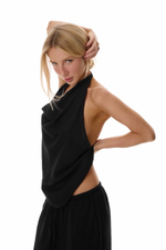 LINEN TOP BLACK ESME