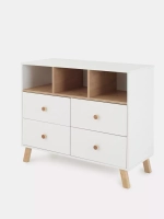 Комод с ящиком "Style" 80 см 2 ящика 2 отсека (арт.115) Cloud White